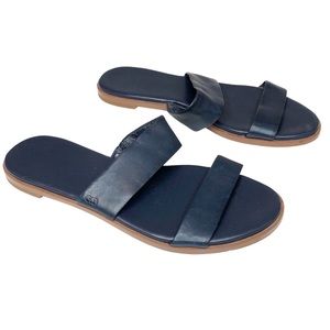 Cole Haan Women's Leather Slide Sandals Slip On Shoe Black Size 8